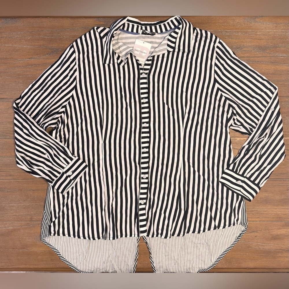 Chic Striped Button Down Shirt